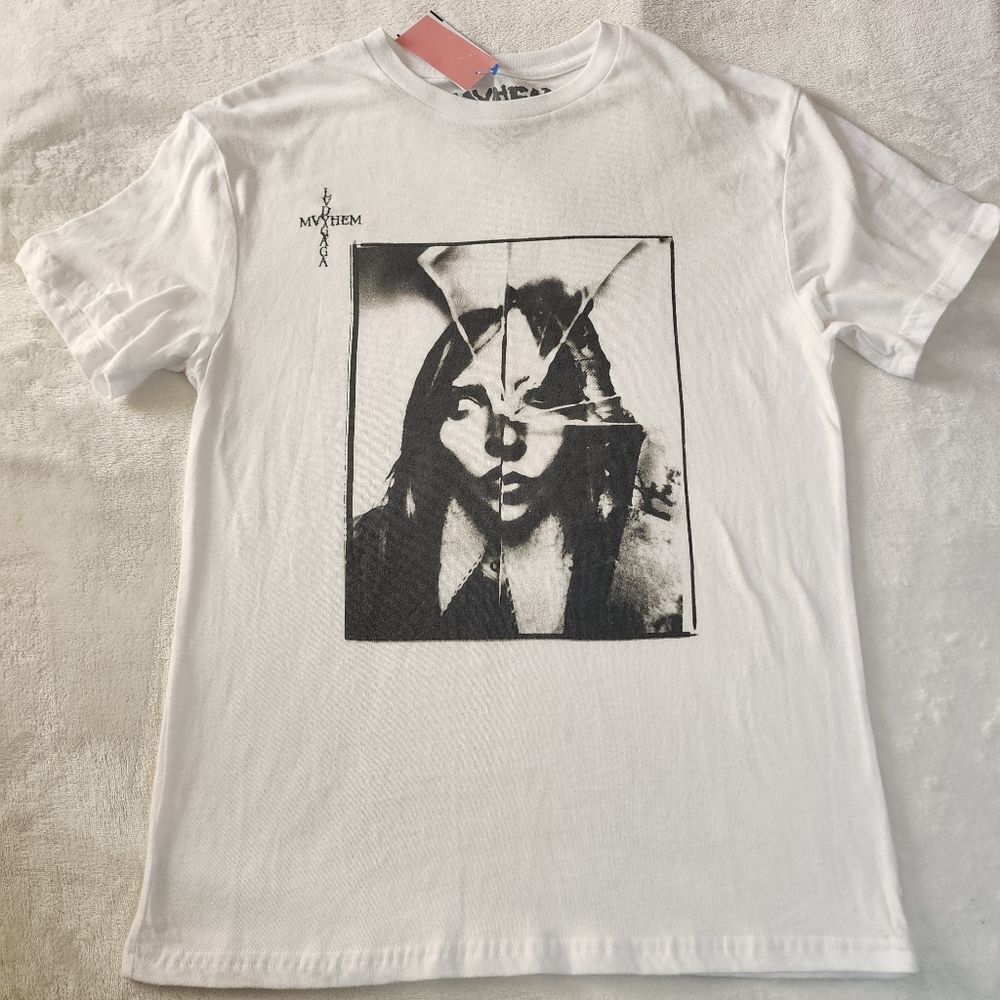 Mayhem 2025 Lady Gaga White Tshirt With Graphics Size Small New With Tags